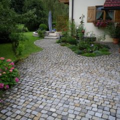 Granitpflaster, Garten, Natursteinmauer in Aschau